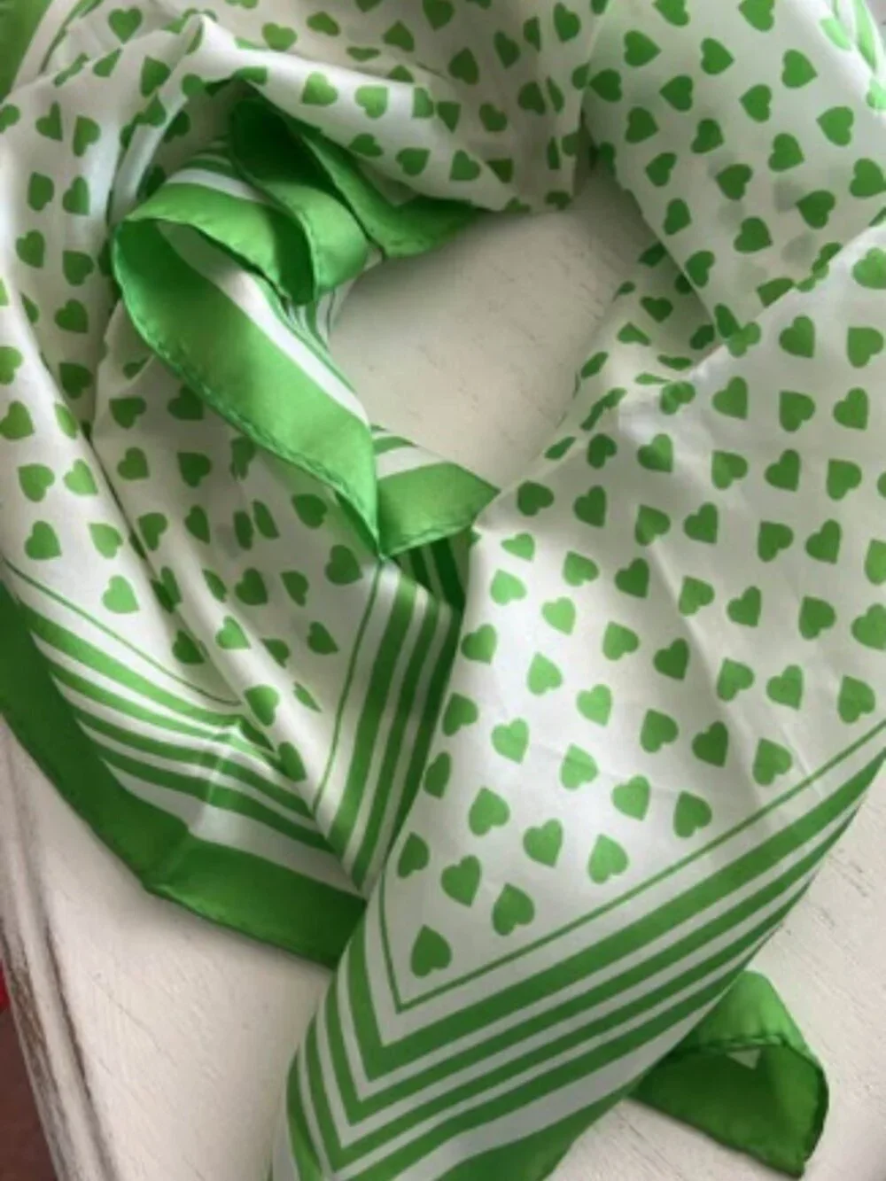 Green Hearts Echo Scarf
